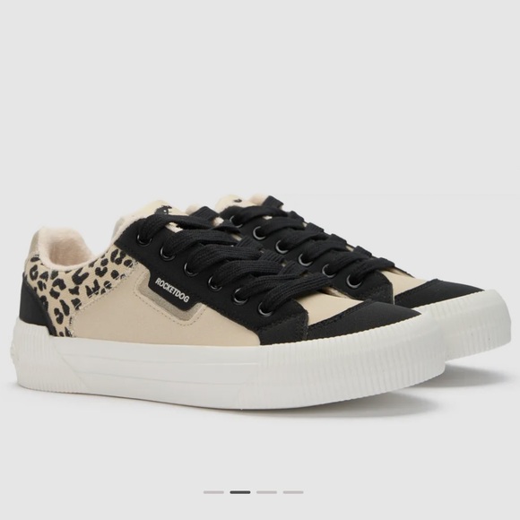 NEW! Rocket Dog Cheery Blocked Sneakers Leopard Cream Black Cheetah NWT Size 8 - Picture 4 of 14